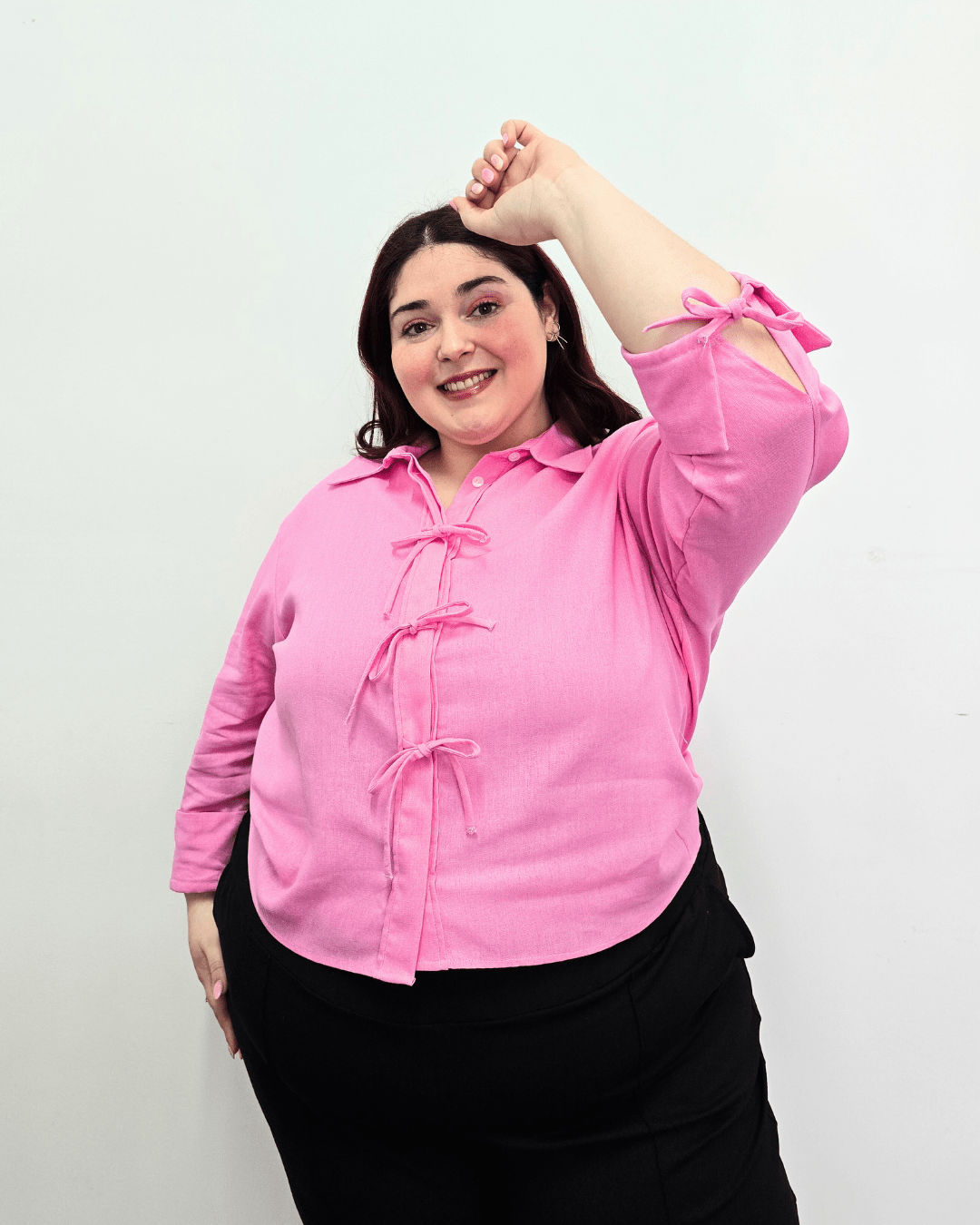 CAMISA ROMA LINO - Rosado