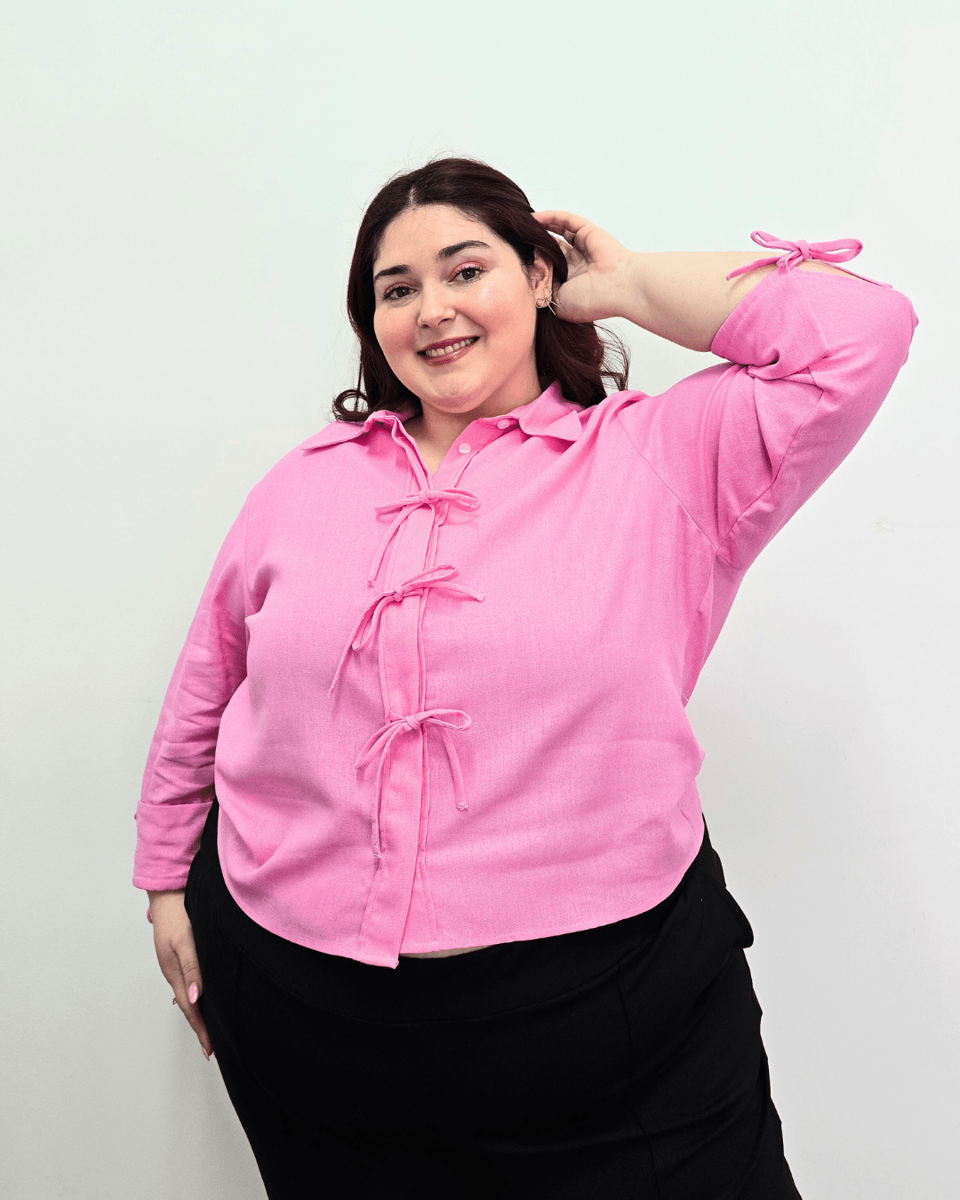 CAMISA ROMA LINO - Rosado