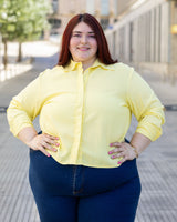 CAMISA ROMA LINO sin LAZO - Amarillo