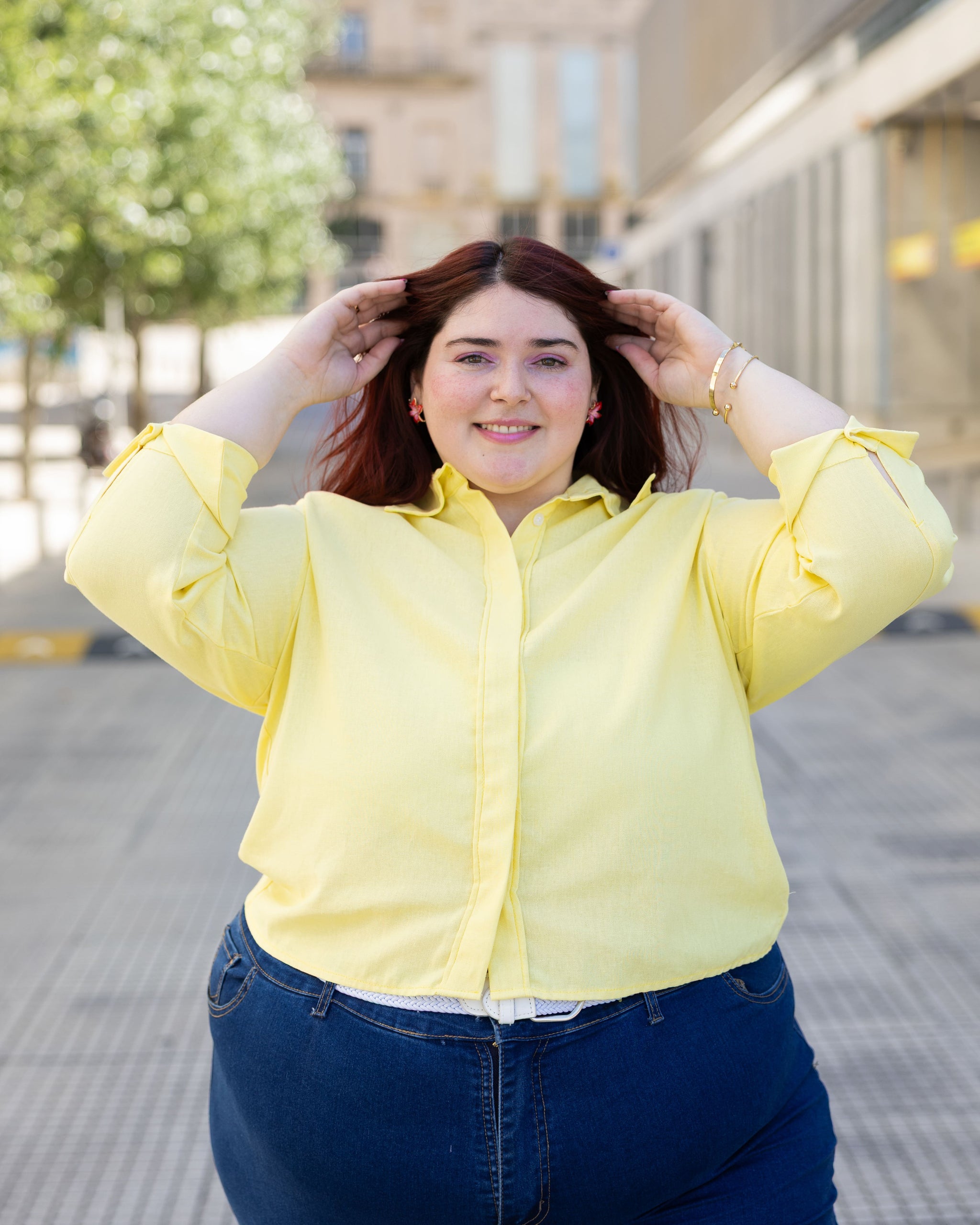 CAMISA ROMA LINO sin LAZO - Amarillo