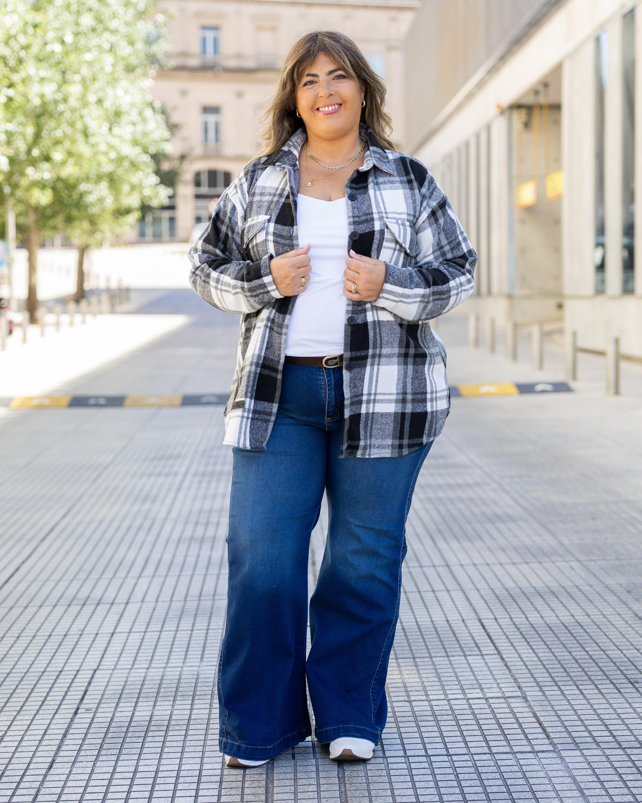 SOBRECAMISA ESCOCESA CHIC - Negra