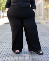 PANTALÓN PALAZZO LINO - Negro