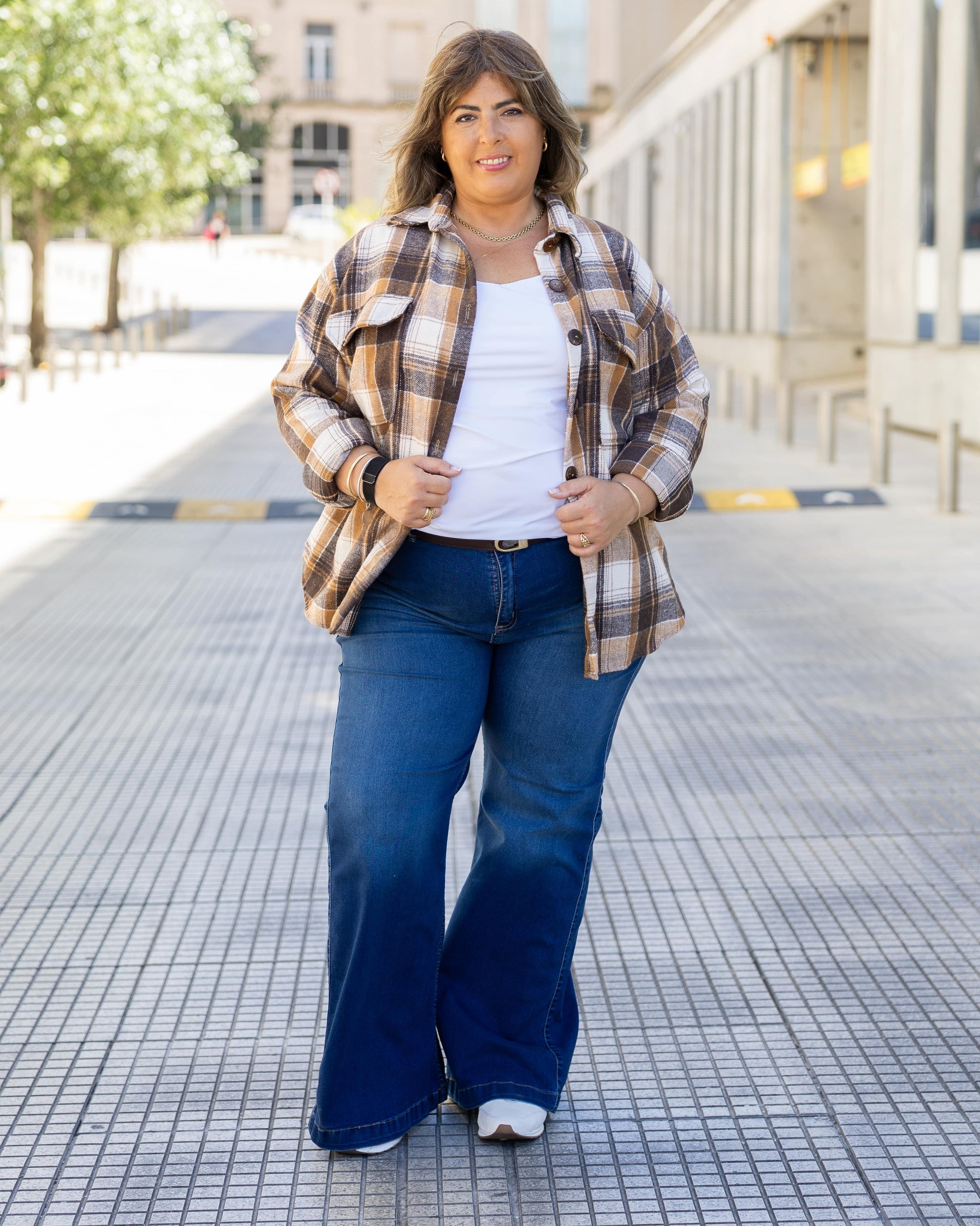 SOBRECAMISA ESCOCESA CHIC - Chocolate