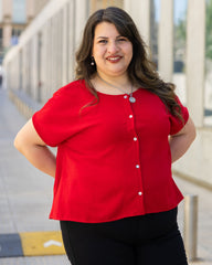 BLUSA CAMISA ANGEL en TUSOR - Roja