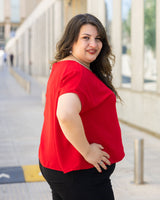 BLUSA CAMISA ANGEL en TUSOR - Roja