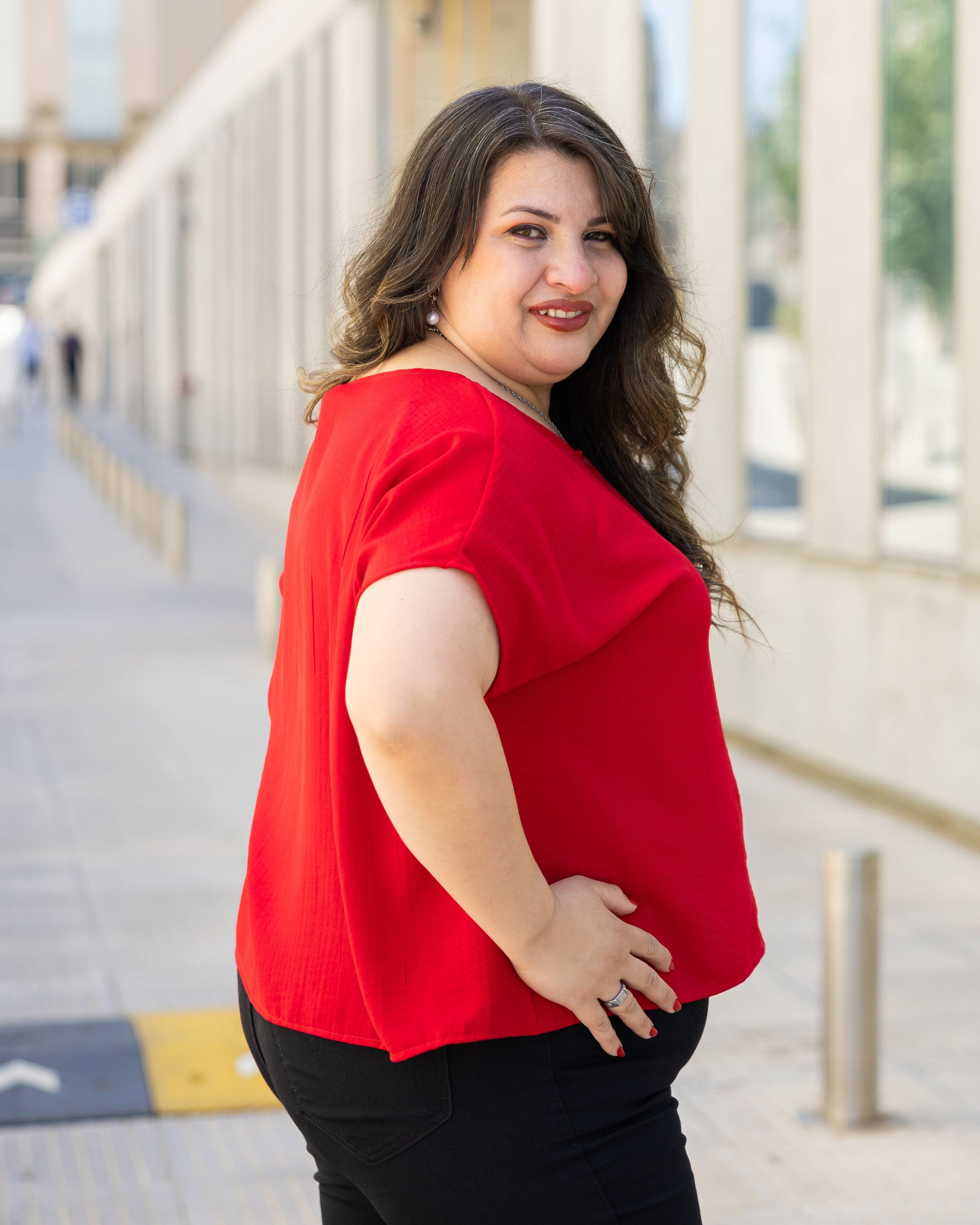 BLUSA CAMISA ANGEL en TUSOR - Roja