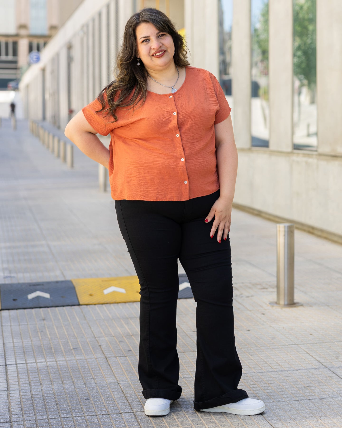 BLUSA CAMISA ANGEL en TUSOR - Terracota