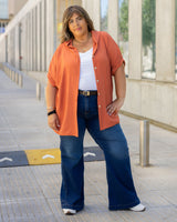 CAMISA CITRUS en TUSOR - Terracota