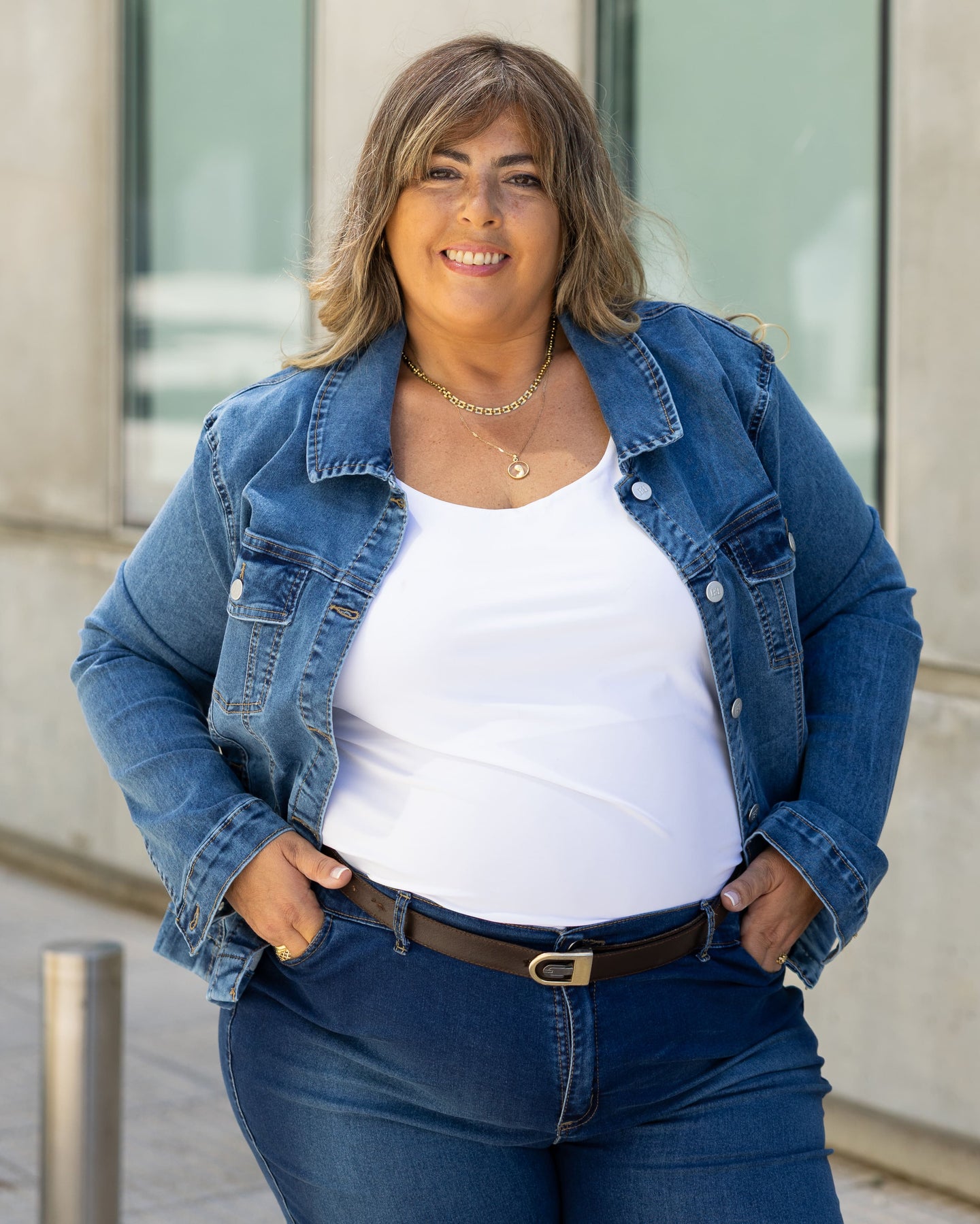 CAMPERA JEAN LONIA - Azul Medio