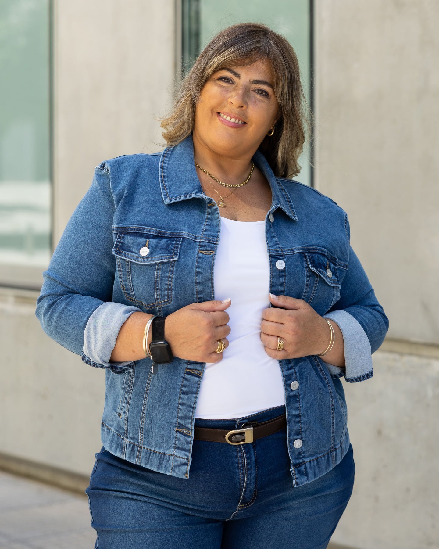 CAMPERA JEAN LONIA - Azul Medio