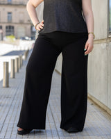 PANTALÓN PALAZZO LYCRA - Negro