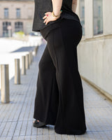 PANTALÓN PALAZZO LYCRA - Negro