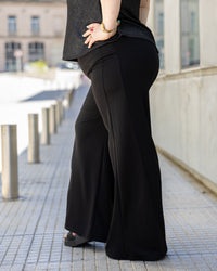 PANTALÓN PALAZZO LYCRA - Negro