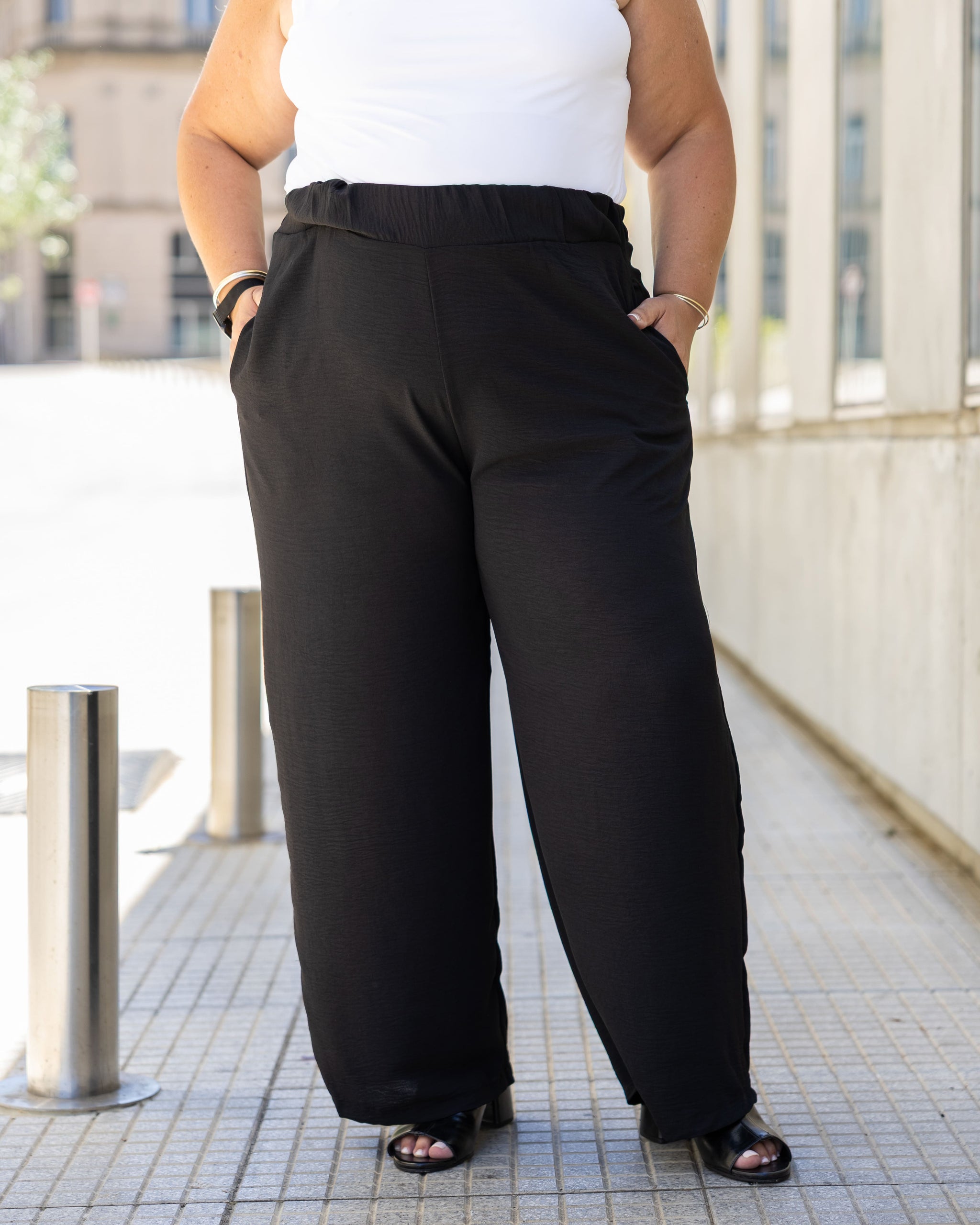 PANTALON PALAZZO TUSOR - Negro