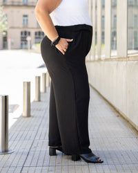 PANTALON PALAZZO TUSOR - Negro