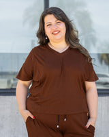 REMERA MARU EN RIB - Chocolate