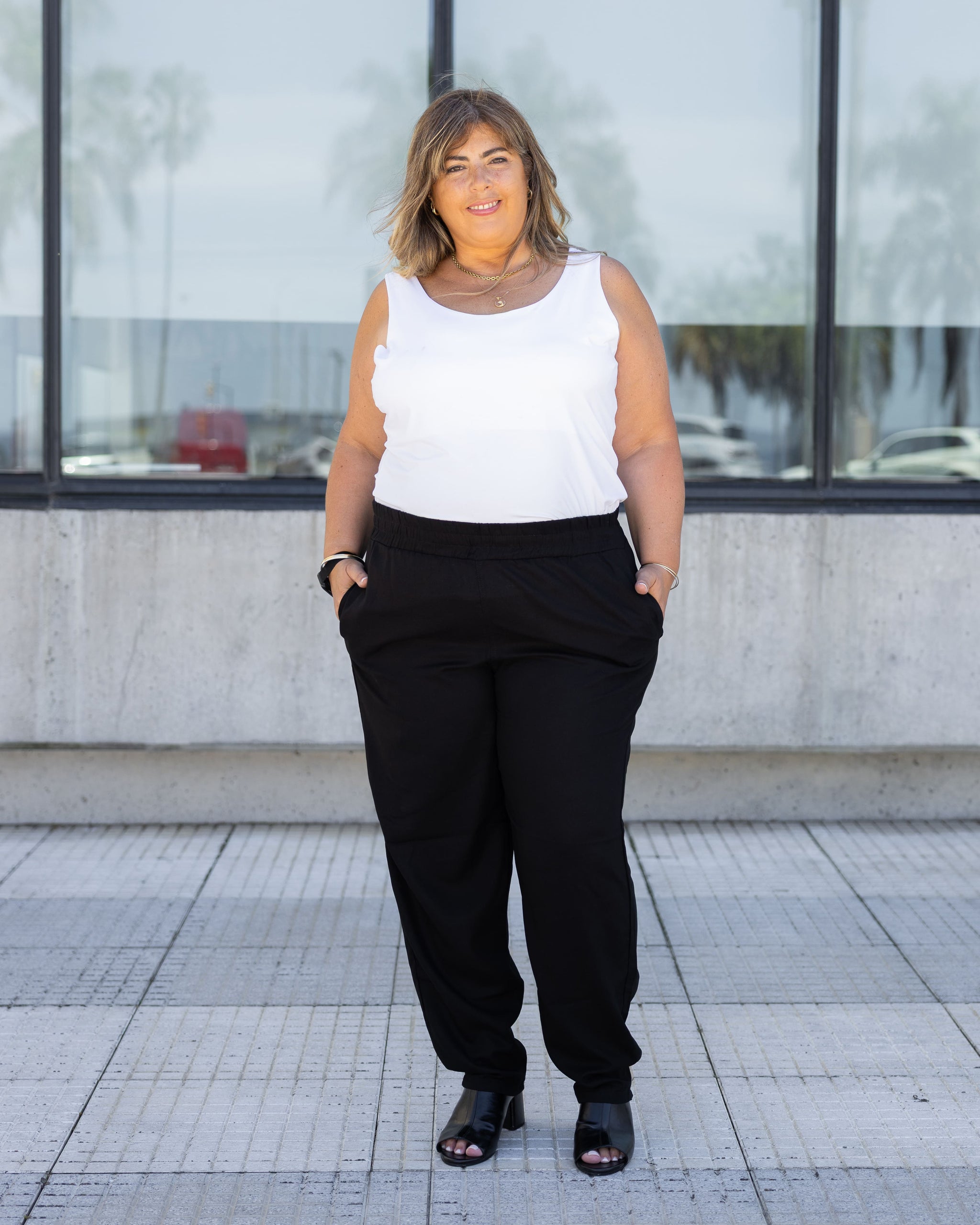 PANTALÓN LINO - Negro