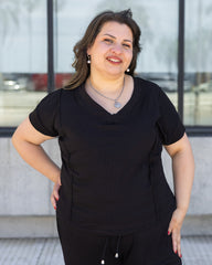 REMERA MARU EN RIB - Negro