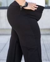 PANTALÓN PALAZZO LYCRA - Negro