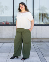 PANTALÓN PALAZZO LINO - Verde