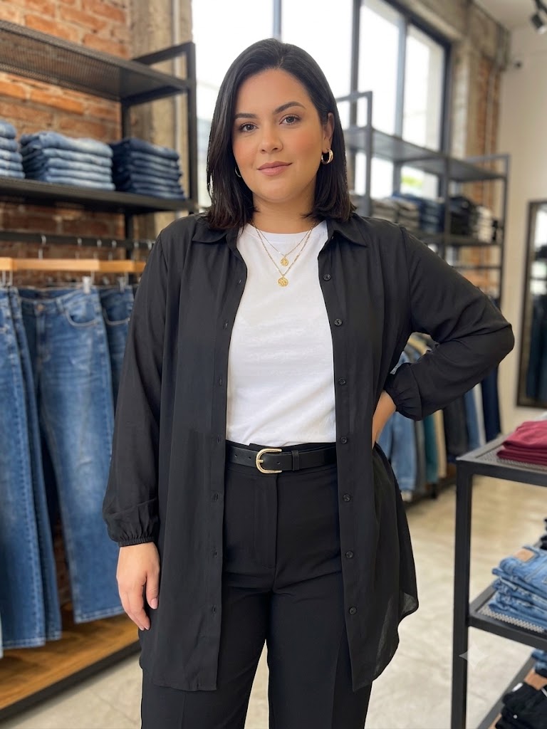 CAMISA LARGA BRAS - Negra