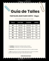 PANTALON JEAN FLARE CORTO - Negro 1125