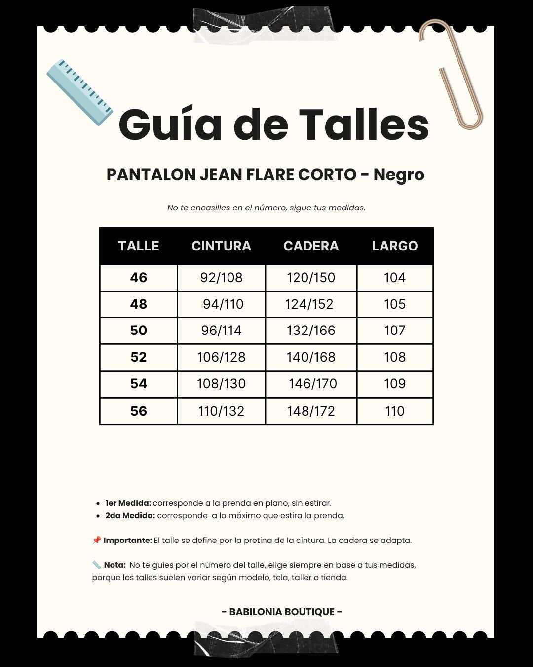 PANTALON JEAN FLARE CORTO - Negro 1125