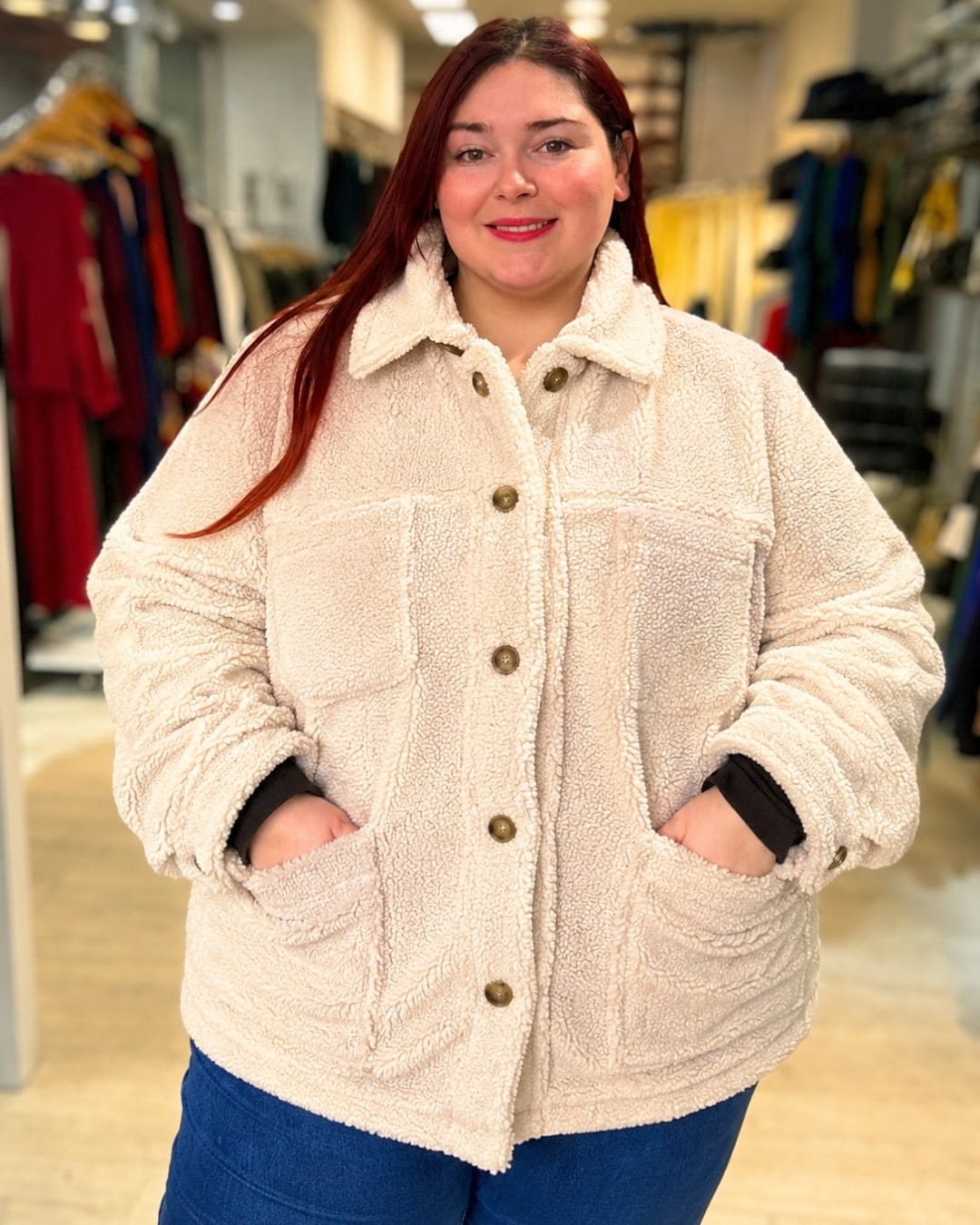 CHAQUETA CORDERITO MONTREAL LARGA - Talles Grandes 🛡️ COMPRA SEGURA 🛡️