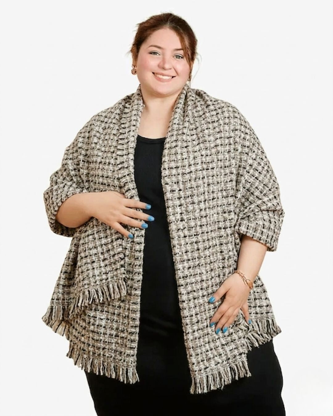 Pashmina Cuadrille gris