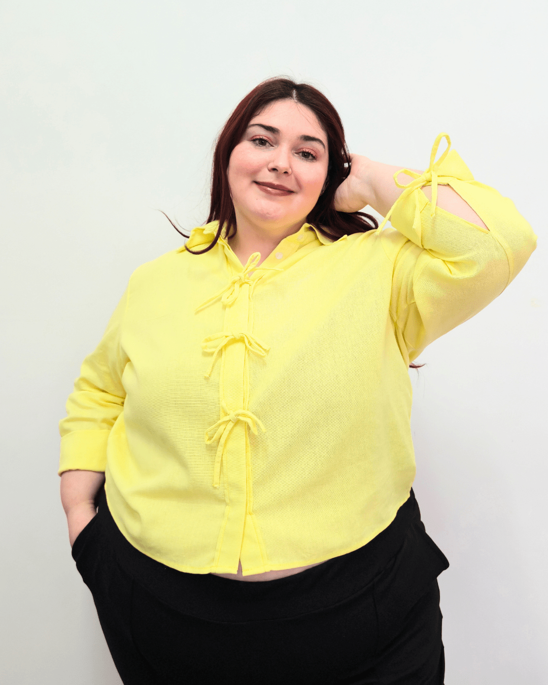 CAMISA ROMA LINO - Amarillo
