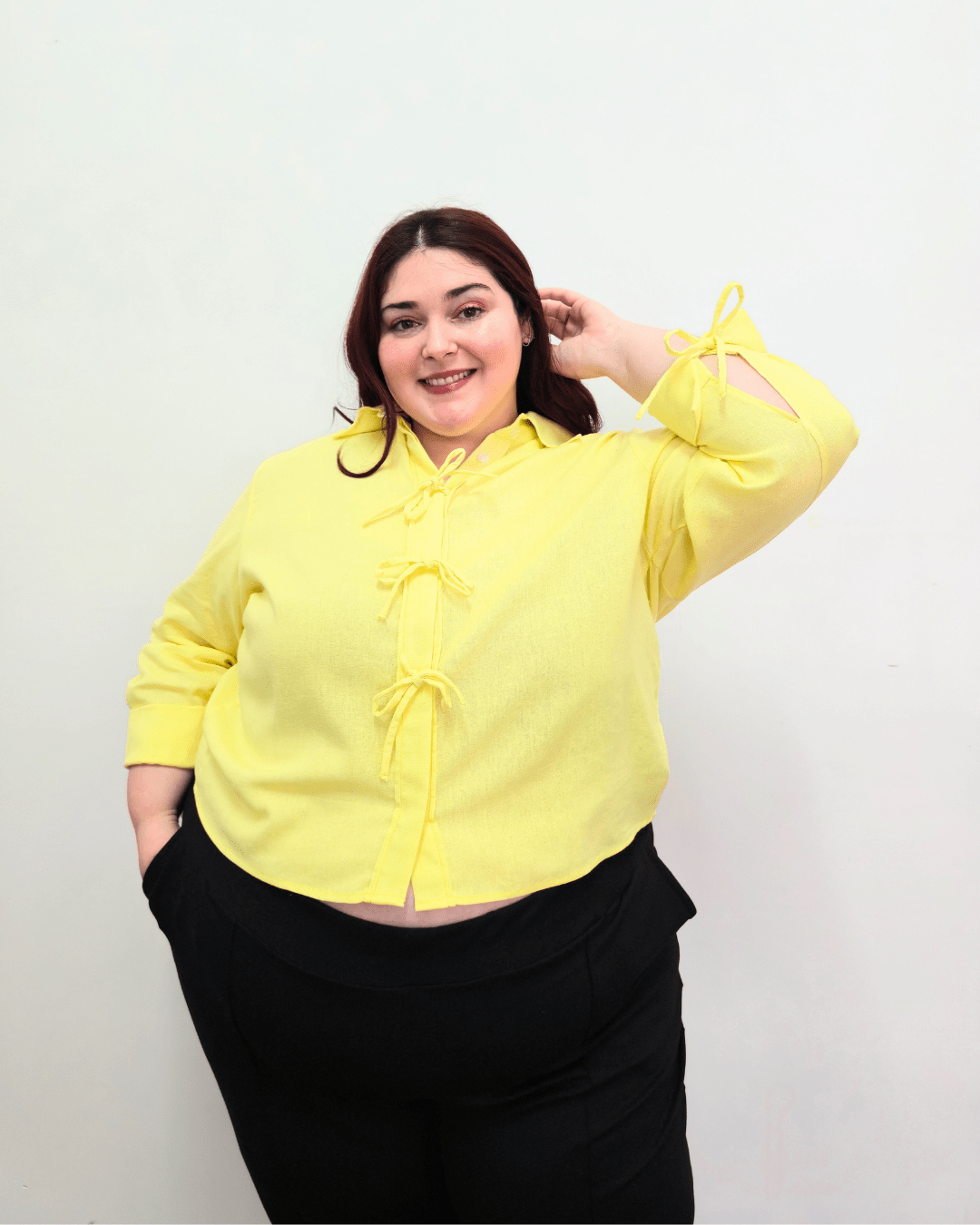 CAMISA ROMA LINO - Amarillo