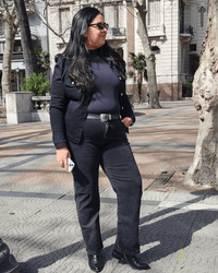 PANTALÓN JEAN RECTO - Gris Oscuro