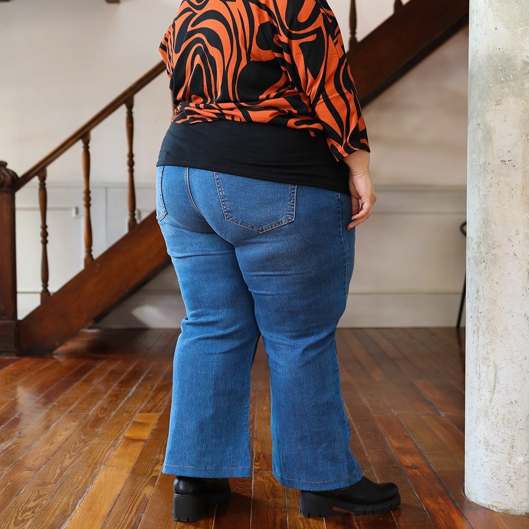 PANTALON JEAN WIDE LEG - Azul Medio