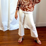 PANTALON JEAN CROPPED ADELE - Blanco