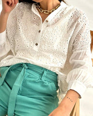 Blusa Camisa Broderie ABELIA