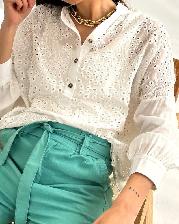 Blusa Camisa Broderie ABELIA