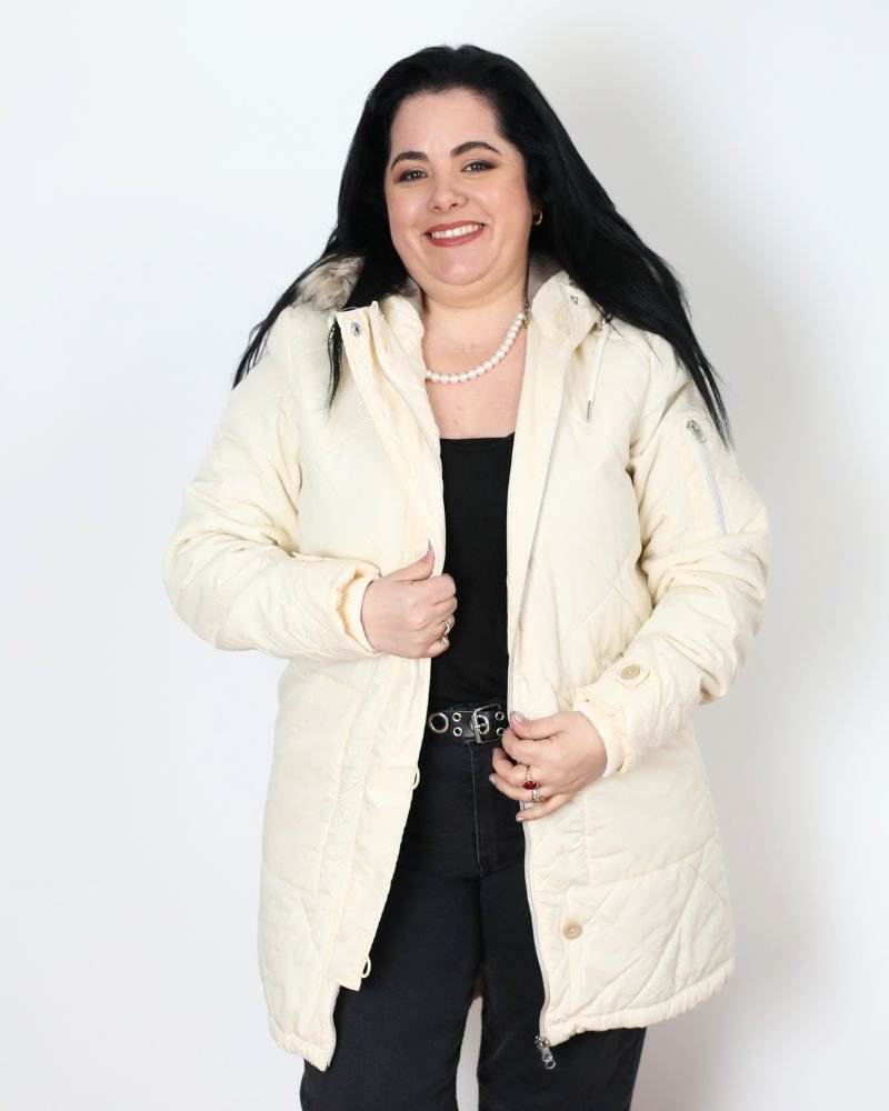 Campera Capitoneada Crema