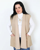 Chaleco Corto Punto de Hilo MIAMI BEIGE