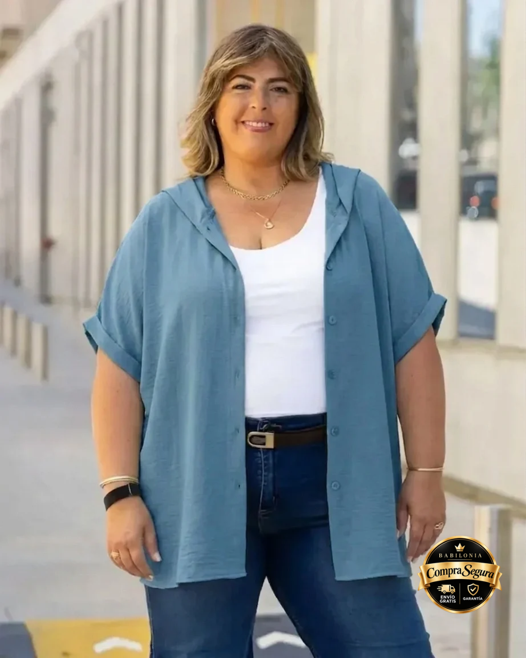 BLUSA CAMISA CITRUS AZUL SUAVE -🛡️COMPRA SEGURA🛡️