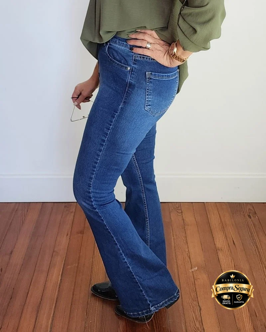 PANTALON JEAN FLARE LARGO - AZUL 1126  🛡️ COMPRA SEGURA 🛡️