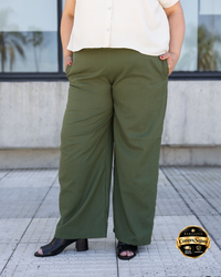 PANTALÓN PALAZZO LINO WIDE - VERDE🛡️ COMPRA SEGURA 🛡️