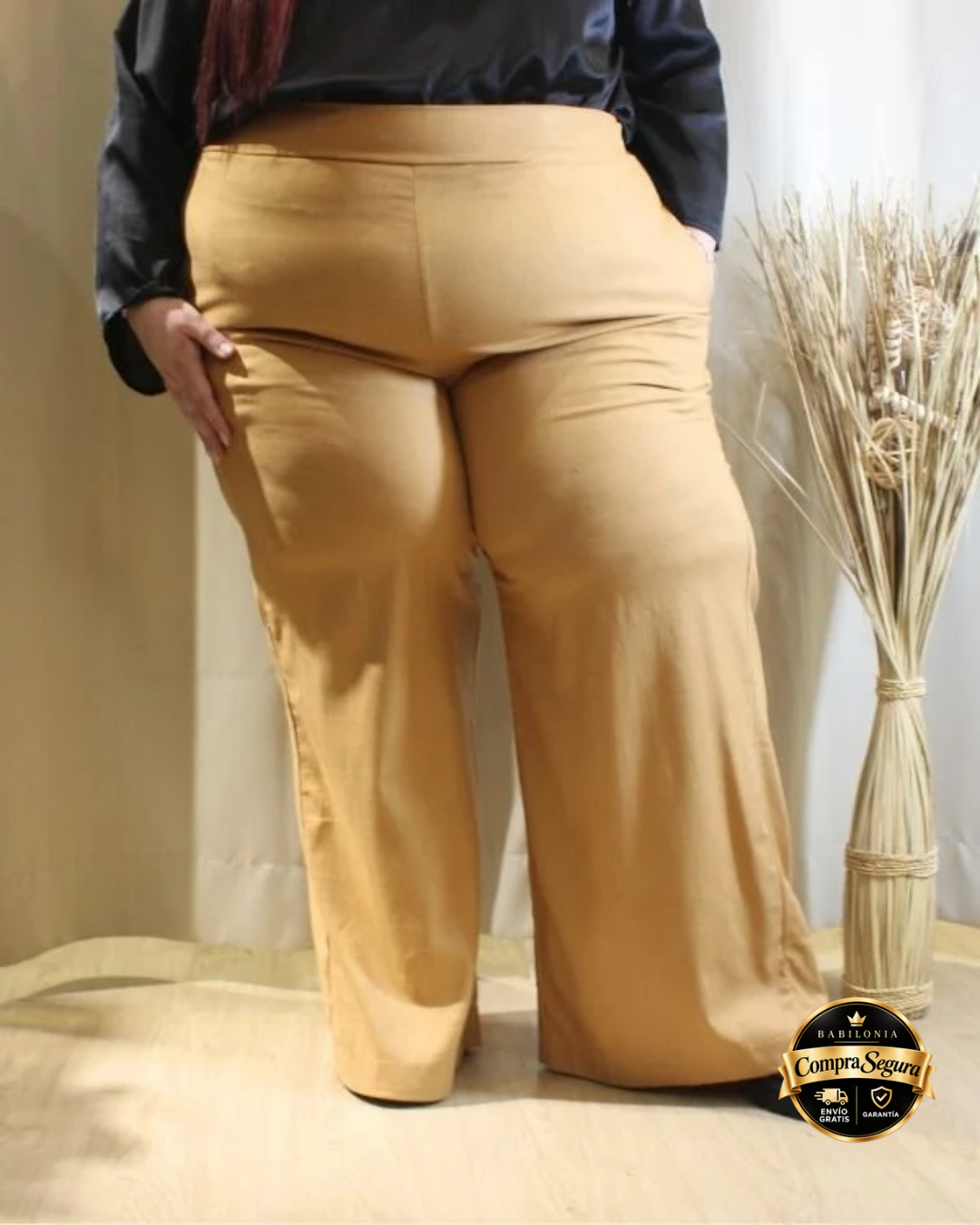 PANTALON PALAZZO LINO - CAMEL  🛡️ COMPRA SEGURA 🛡️