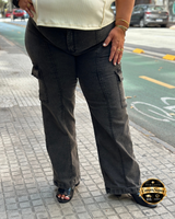 PANTALON JEAN LÍNEA CARGO - GRIS OSCURO 🛡️ COMPRA SEGURA 🛡️