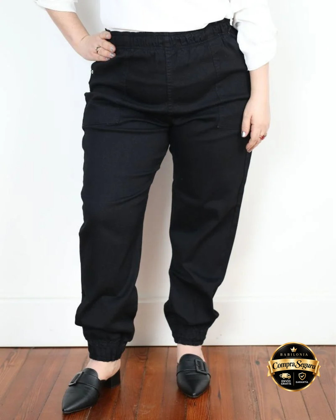 PANTALON JEAN BABUCHA - NEGRO  🛡️ COMPRA SEGURA 🛡️