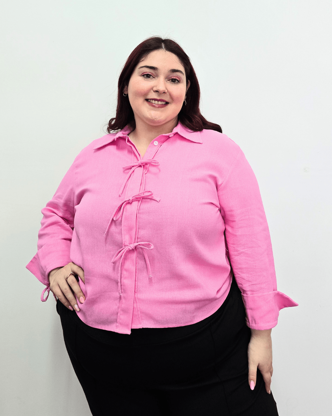 CAMISA ROMA LINO - Rosado