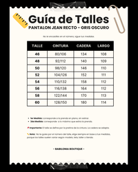 PANTALÓN JEAN RECTO - Gris Oscuro