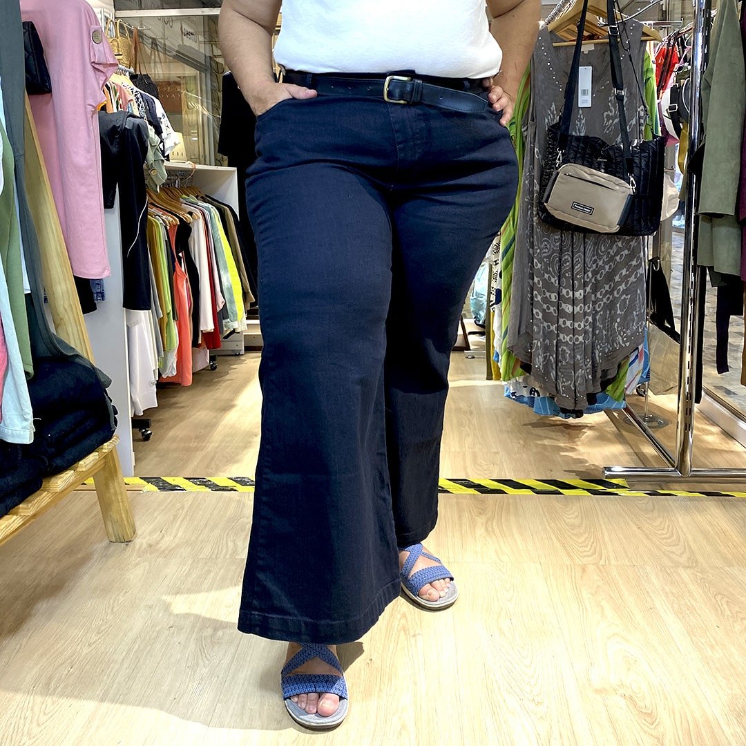 Pantalón Jean Negro Ancho JULIA - (talles grandes)
