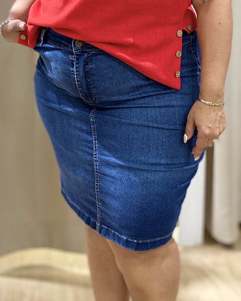 Pollera Falda Jean Dubai Azul