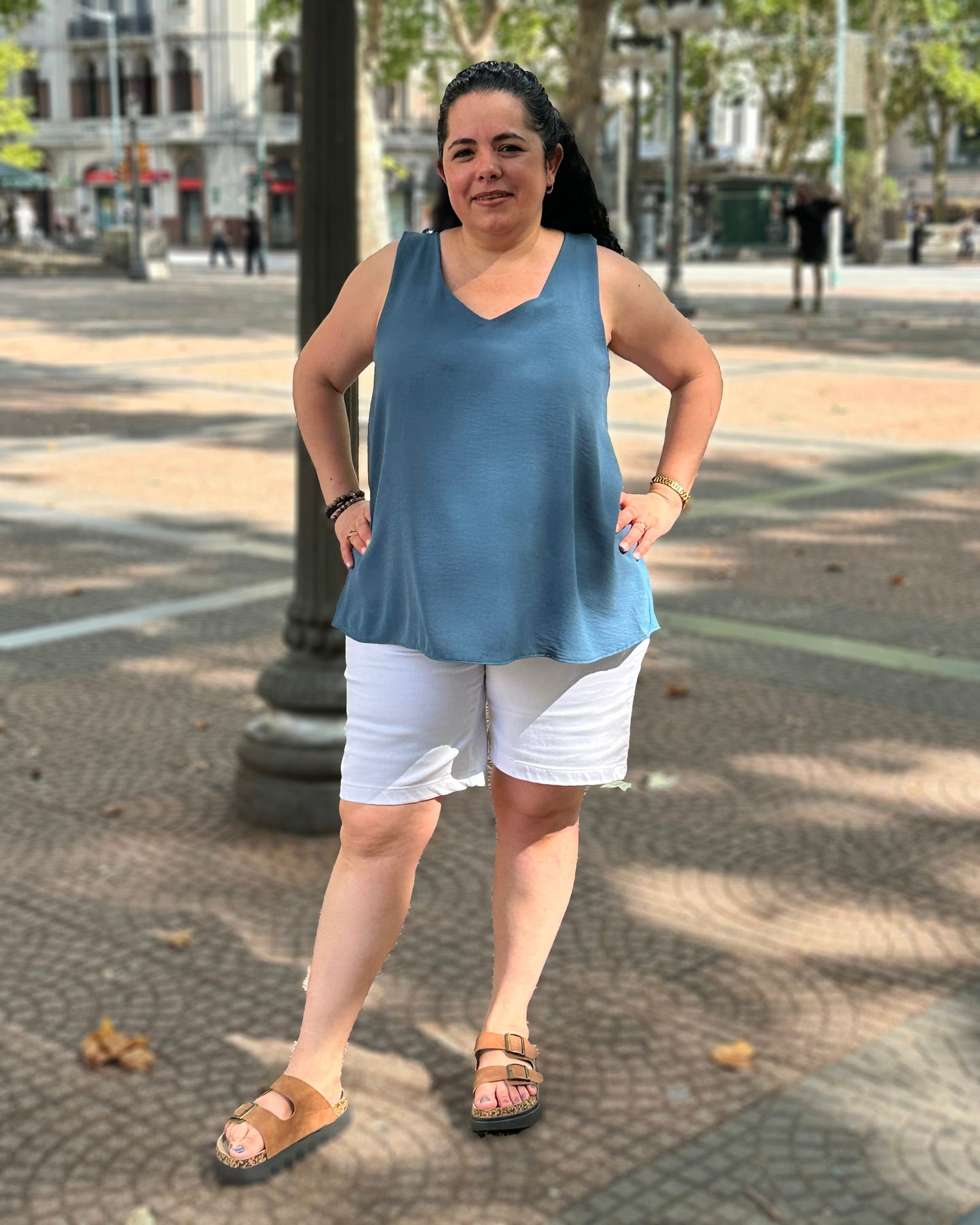 BLUSA MUSCULOSA  ESENCIAL - Azul Jean