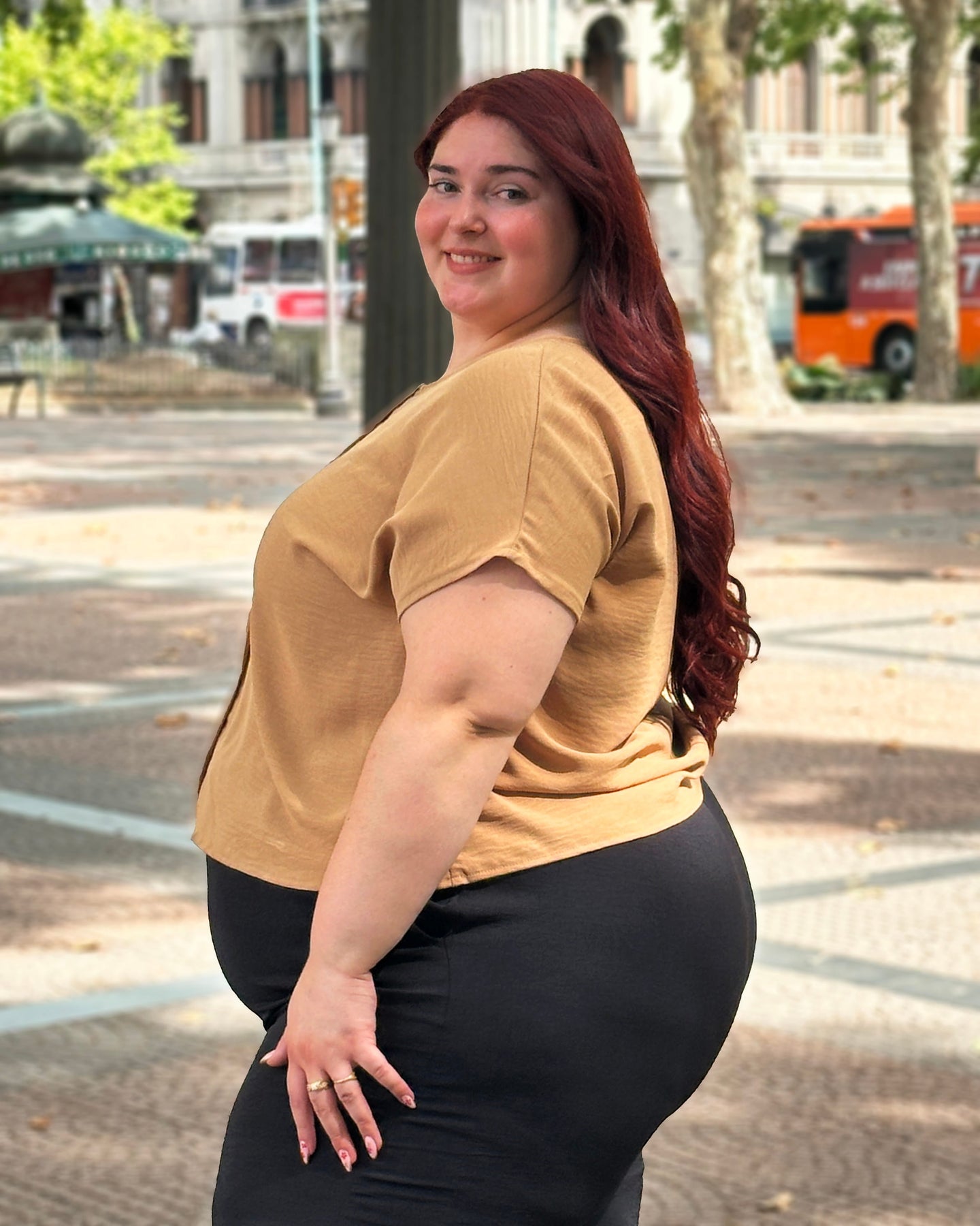 BLUSA CAMISA ANGEL - Camel